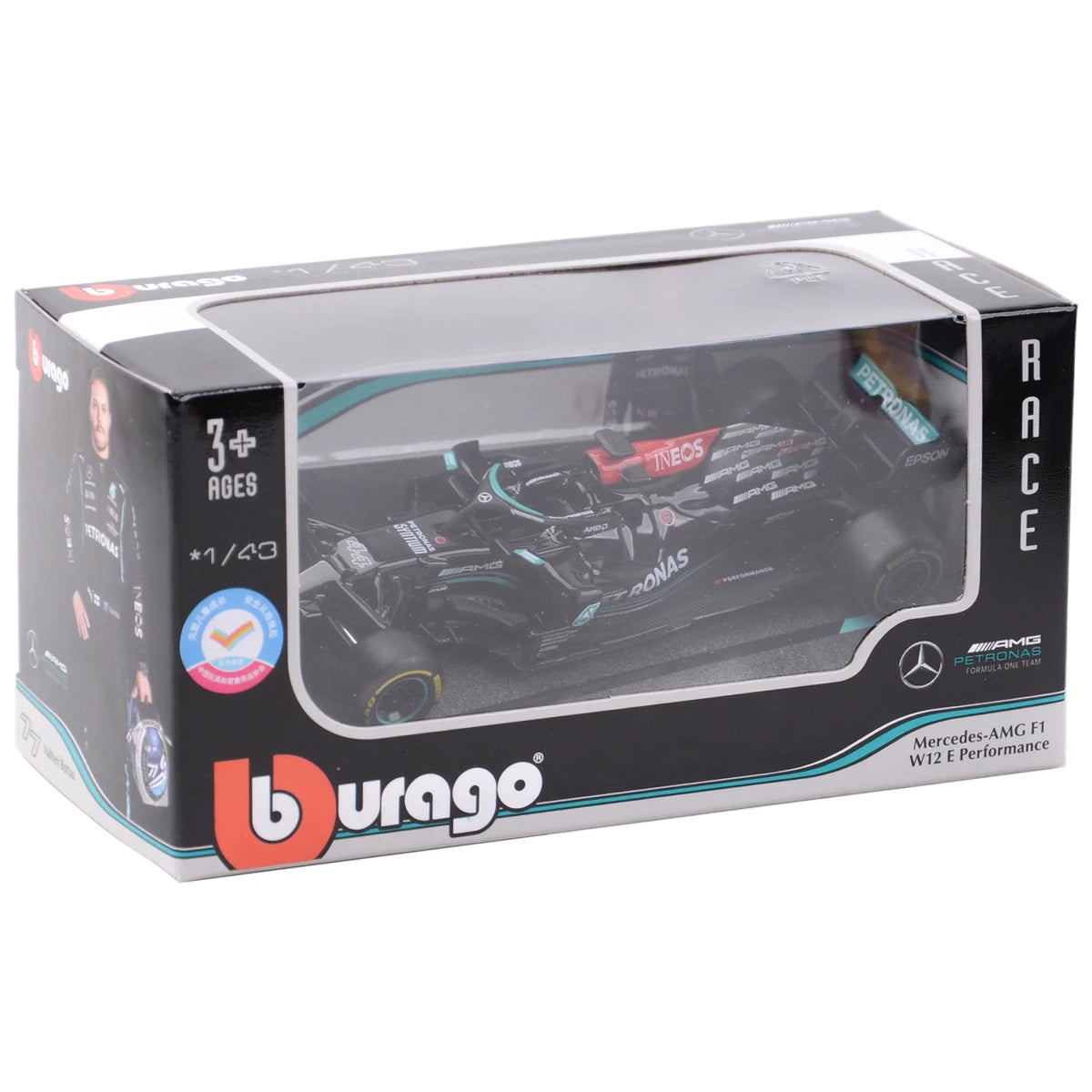 Bburago 1:43 – Lewis Hamilton / Valtteri Bottas – AMG Petronas Formula One Team – 2021 Season