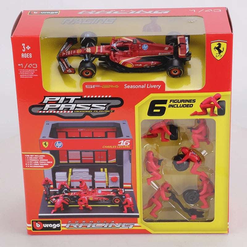 Bburago 1:43 – Pit Wall Set – Scuderia Ferrari – 2024 Season