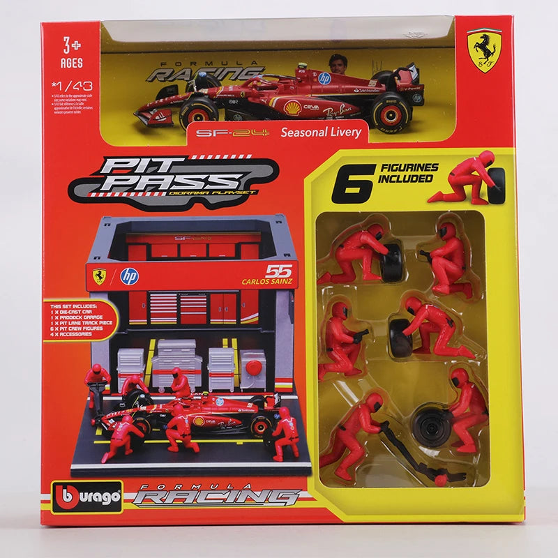 Bburago 1:43 – Pit Wall Set – Scuderia Ferrari – 2024 Season